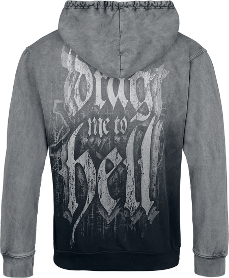 Sweat-shirt à capuche  de Lord Of The Lost - To Hell - S à XXL - pour Homme - gris foncé/gris clair - Lord Of The Lost - View 2