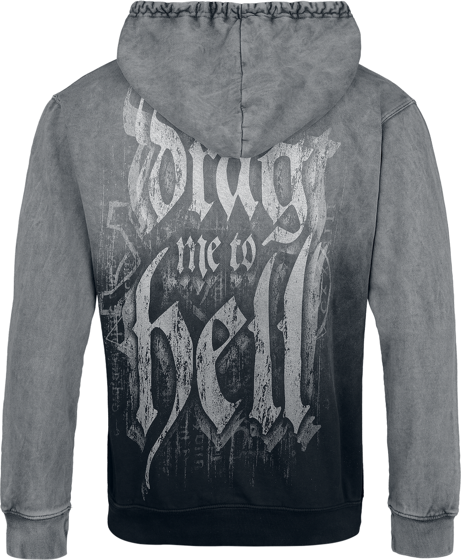 Sweat-shirt à capuche  de Lord Of The Lost - To Hell - S à XXL - pour Homme - gris foncé/gris clair - Lord Of The Lost - View 2
