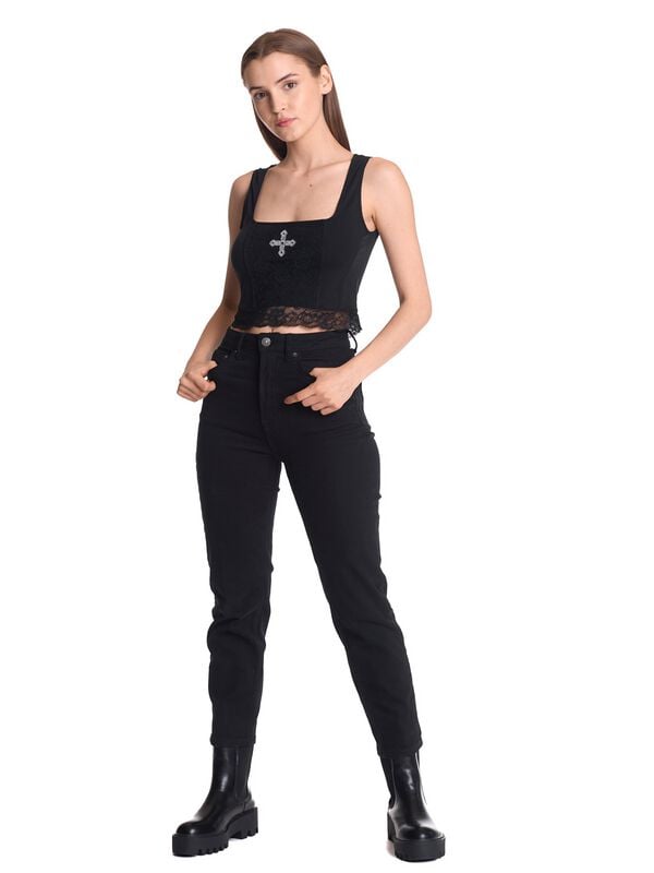 Top Rockabilly de Vive Maria - Lace Vamp - Haut - XS à XXL - pour Femme - noir - Vive Maria