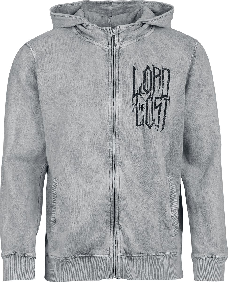 Sweat-shirt zippé à capuche  de Lord Of The Lost - Heptagram - S à XXL - pour Homme - gris clair - Lord Of The Lost