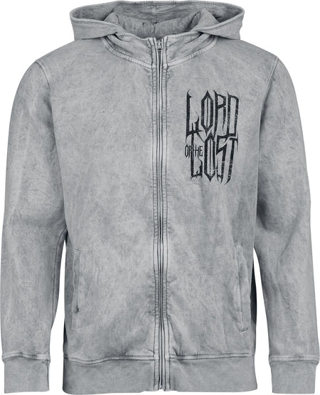 Sweat-shirt zippé à capuche  de Lord Of The Lost - Heptagram - S à XXL - pour Homme - gris clair - Lord Of The Lost
