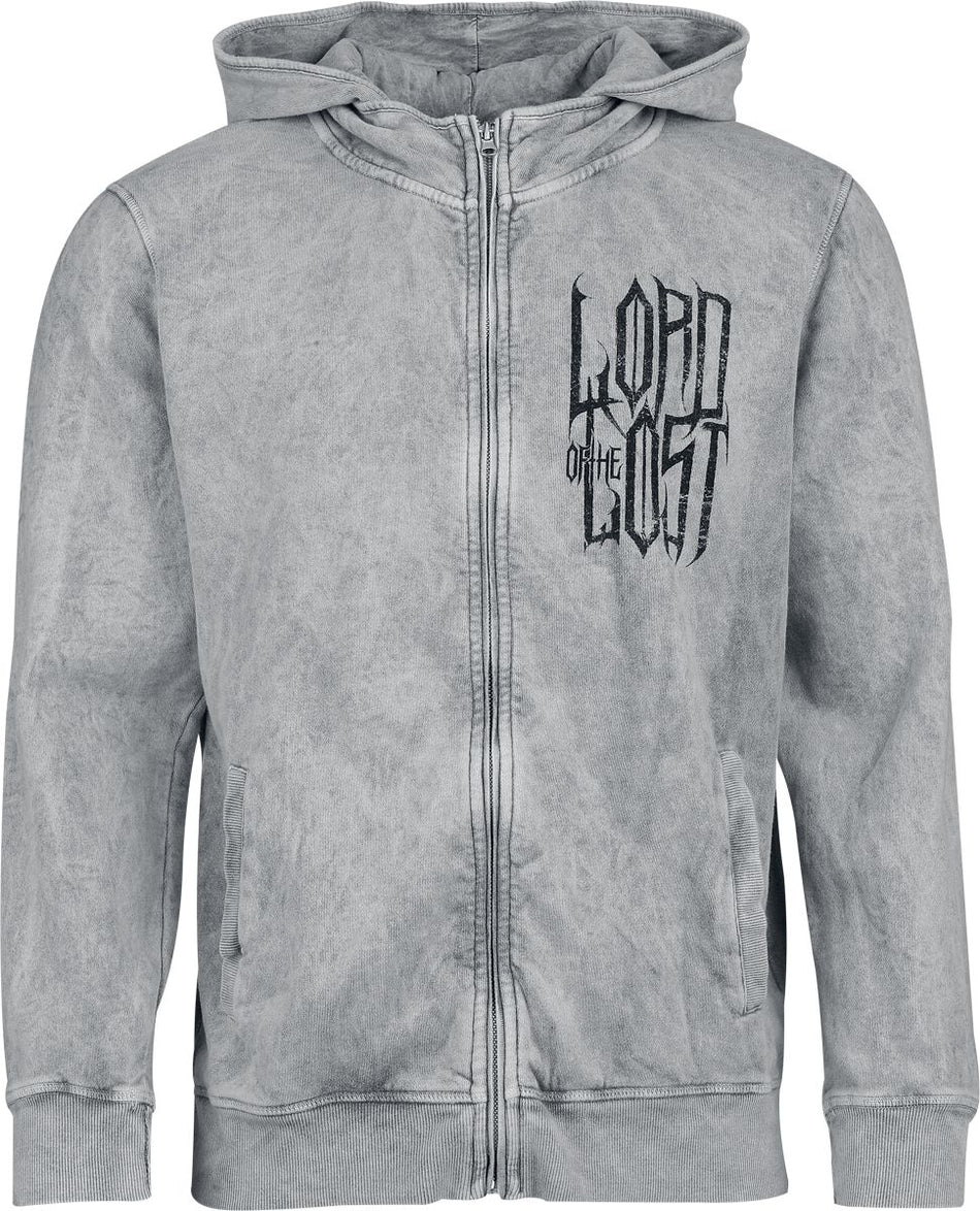 Sweat-shirt zippé à capuche  de Lord Of The Lost - Heptagram - S à XXL - pour Homme - gris clair - Lord Of The Lost
