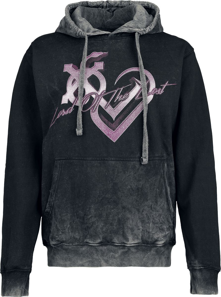 Sweat-shirt à capuche  de Lord Of The Lost - Retro Heart - S à L - pour Femme - gris - Lord Of The Lost
