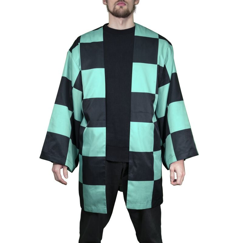 Peignoir De Bain  de Demon Slayer - Tanjiro's Haori - Standard - pour Femme - noir/turquoise - Demon Slayer