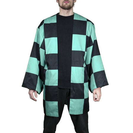 Peignoir De Bain  de Demon Slayer - Tanjiro's Haori - Standard - pour Femme - noir/turquoise - Demon Slayer