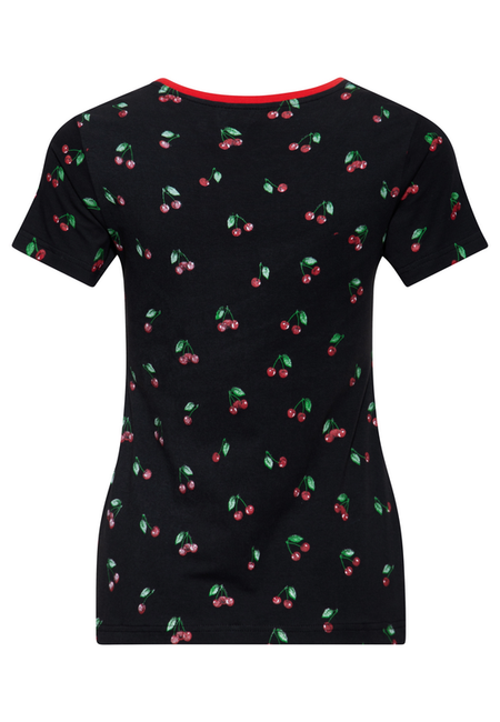 T-Shirt Manches courtes Rockabilly de Queen Kerosin - Cerise - T-Shirt - XS à XL - pour Femme - noir - Queen Kerosin - View 2