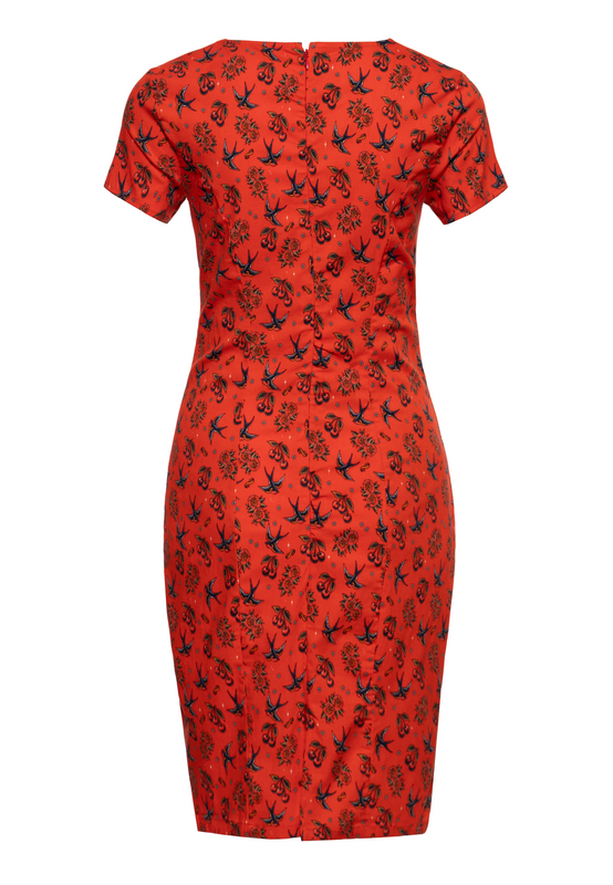 Robe mi-longue Rockabilly de Queen Kerosin - Estelle - Robe Crayon - XS à XXL - pour Femme - rouge - Queen Kerosin - View 2