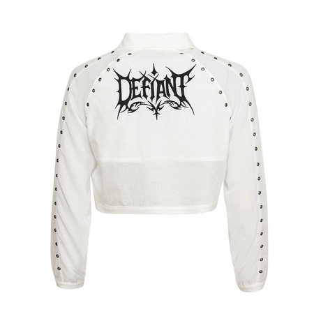 T-shirt manches longues Rockabilly de KOI - Wisp Cropped Long-Sleeve Shirt - White - XS à XXL - pour Femme - blanc - KOI - View 2