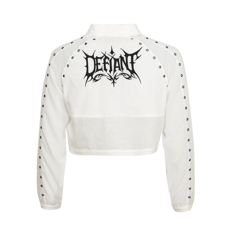 T-shirt manches longues Rockabilly de KOI - Wisp Cropped Long-Sleeve Shirt - White - XS à XXL - pour Femme - blanc - KOI - View 2