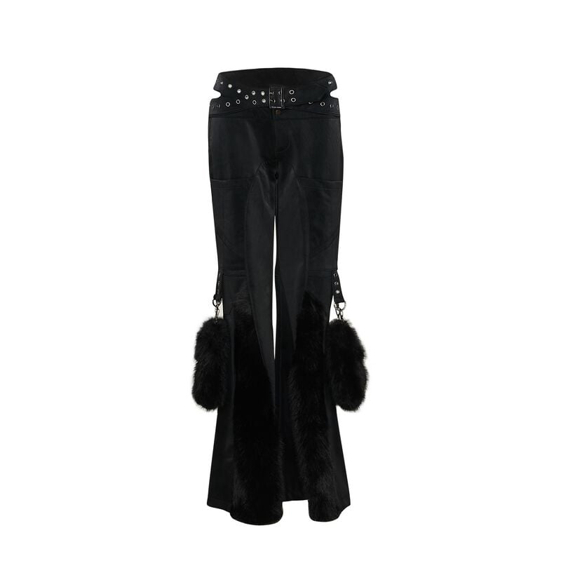 Pantalon en toile Rockabilly de KOI - : Malacath Zipper Baggy Utility Cargo Pants - Blac - XS à XXL - pour Femme - noir - KOI