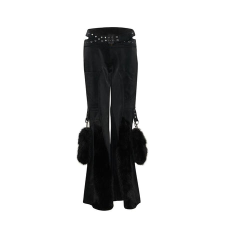 Pantalon en toile Rockabilly de KOI - : Malacath Zipper Baggy Utility Cargo Pants - Blac - XS à XXL - pour Femme - noir - KOI