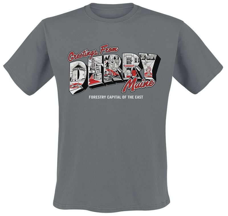 T-Shirt Manches courtes  de ÇA - Welcome To Derry Greetings - M à 3XL - pour Homme - anthracite - ÇA