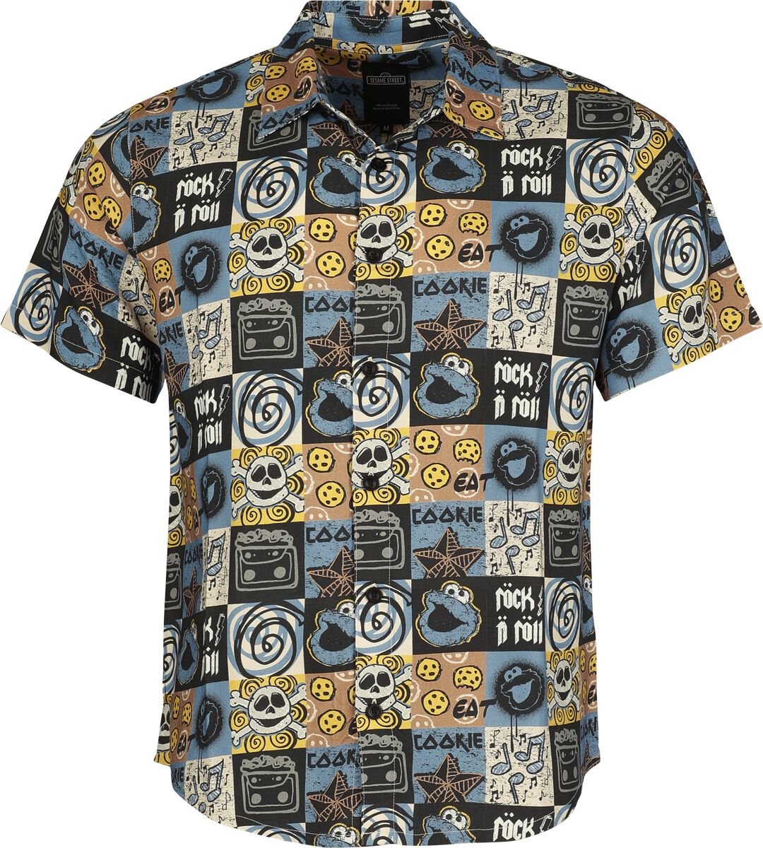 Chemise manches courtes  de Sesame Street - Cookie Monster - Krümelmonster - Hawaii - S à 3XL - pour Homme - multicolore - Sesame Street