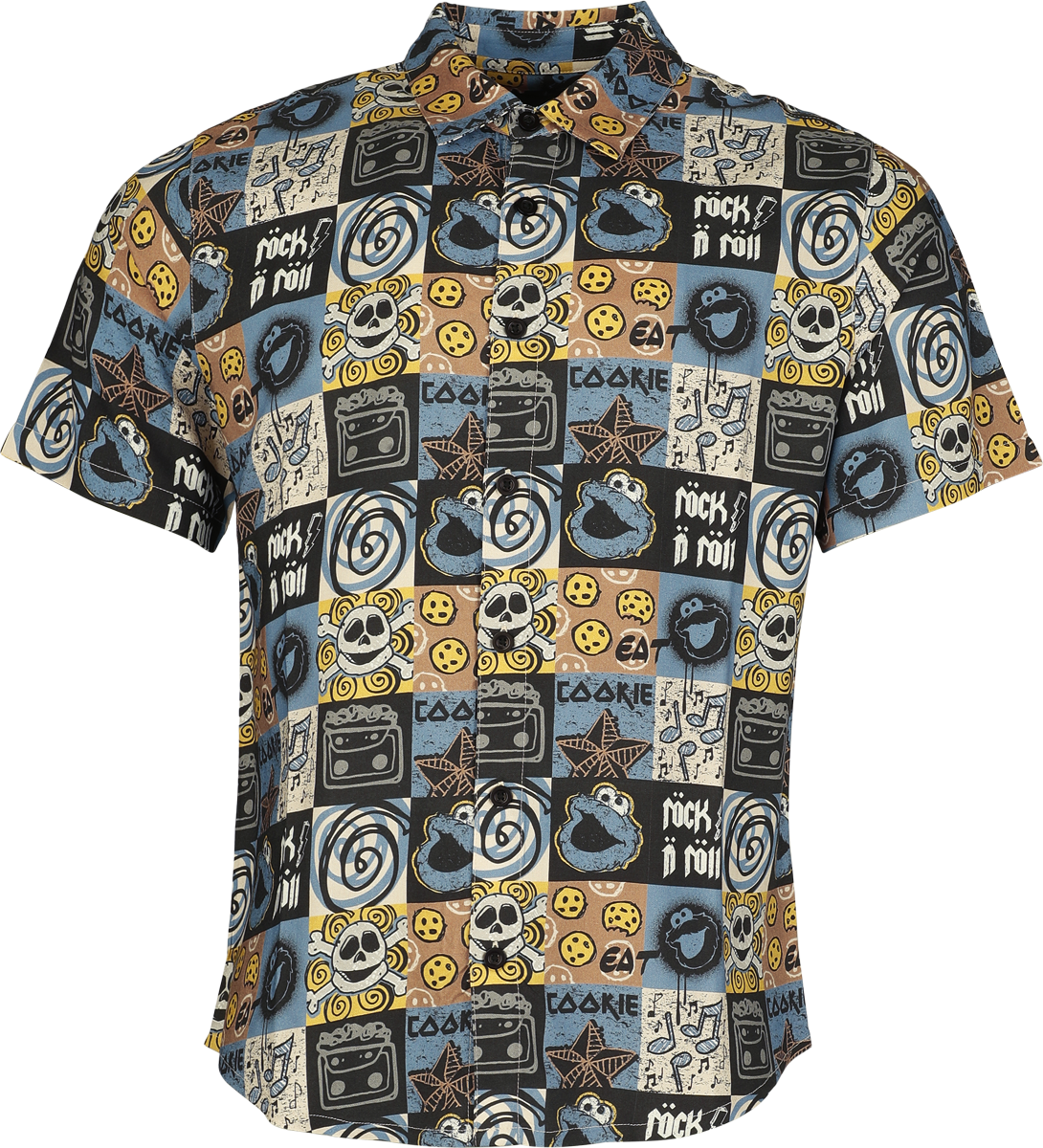 Chemise manches courtes  de Sesame Street - Cookie Monster - Krümelmonster - Hawaii - S à 3XL - pour Homme - multicolore - Sesame Street - View 2
