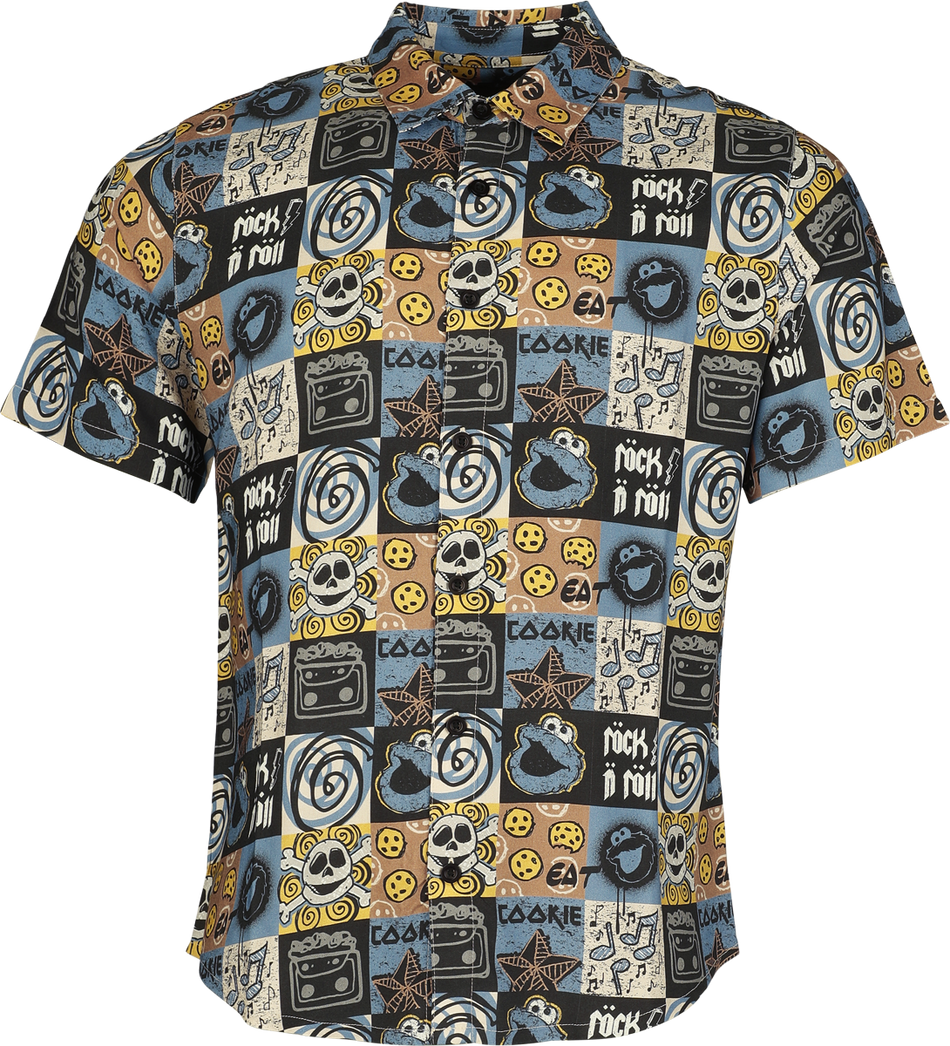 Chemise manches courtes  de Sesame Street - Cookie Monster - Krümelmonster - Hawaii - S à 3XL - pour Homme - multicolore - Sesame Street - View 2