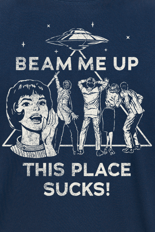 T-Shirt Manches courtes  de Stranger Things - Saison 5 - Beam me up! This place sucks ! - S à XXL - pour Homme - marine - Stranger Things - View 2