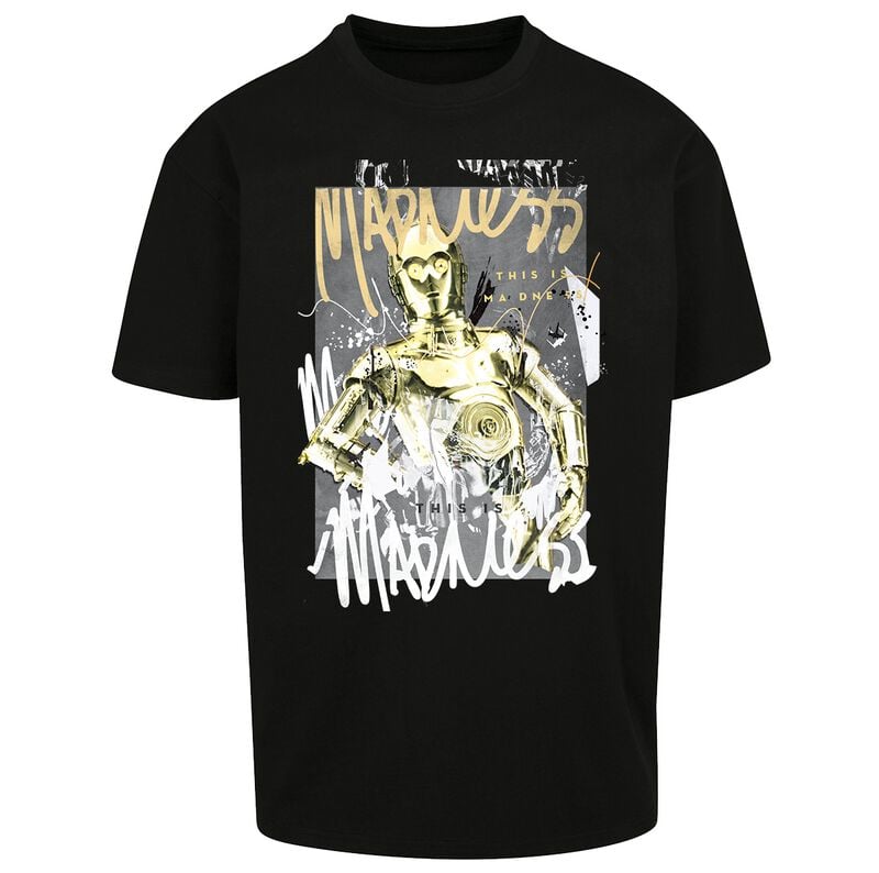 T-Shirt Oversize Disney de Star Wars - C3PO - This Is Madness - M à XXL - pour Homme - noir - Star Wars