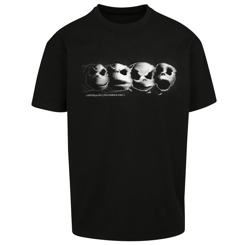 T-Shirt Oversize Disney de L'Étrange Noël De Monsieur Jack - Jack - Glitch - M à XXL - pour Homme - noir - L'Étrange Noël De Monsieur Jack