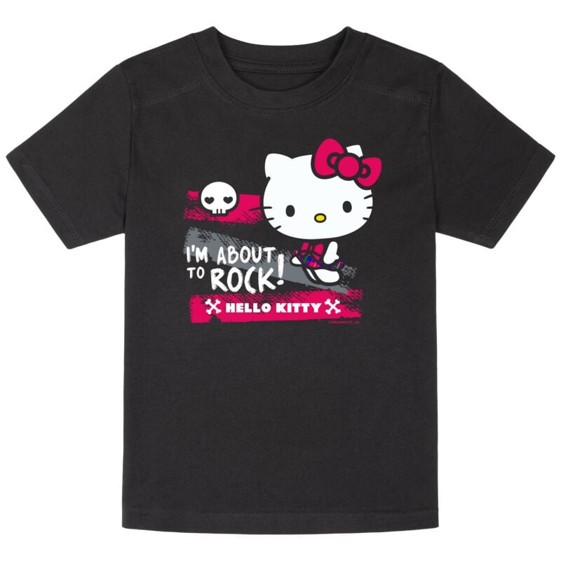 T-shirt  de Hello Kitty - Metal-Kids - I'm About To Rock - 128 à 140 - pour Enfants - noir - Hello Kitty
