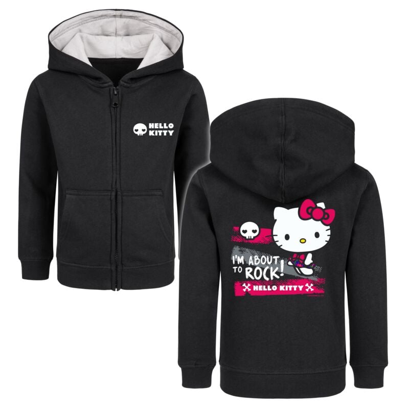 Vestes à capuches pour enfants  de Hello Kitty - Metal-Kids - I'm About To Rock - 92 à 152 - pour Enfants - noir - Hello Kitty