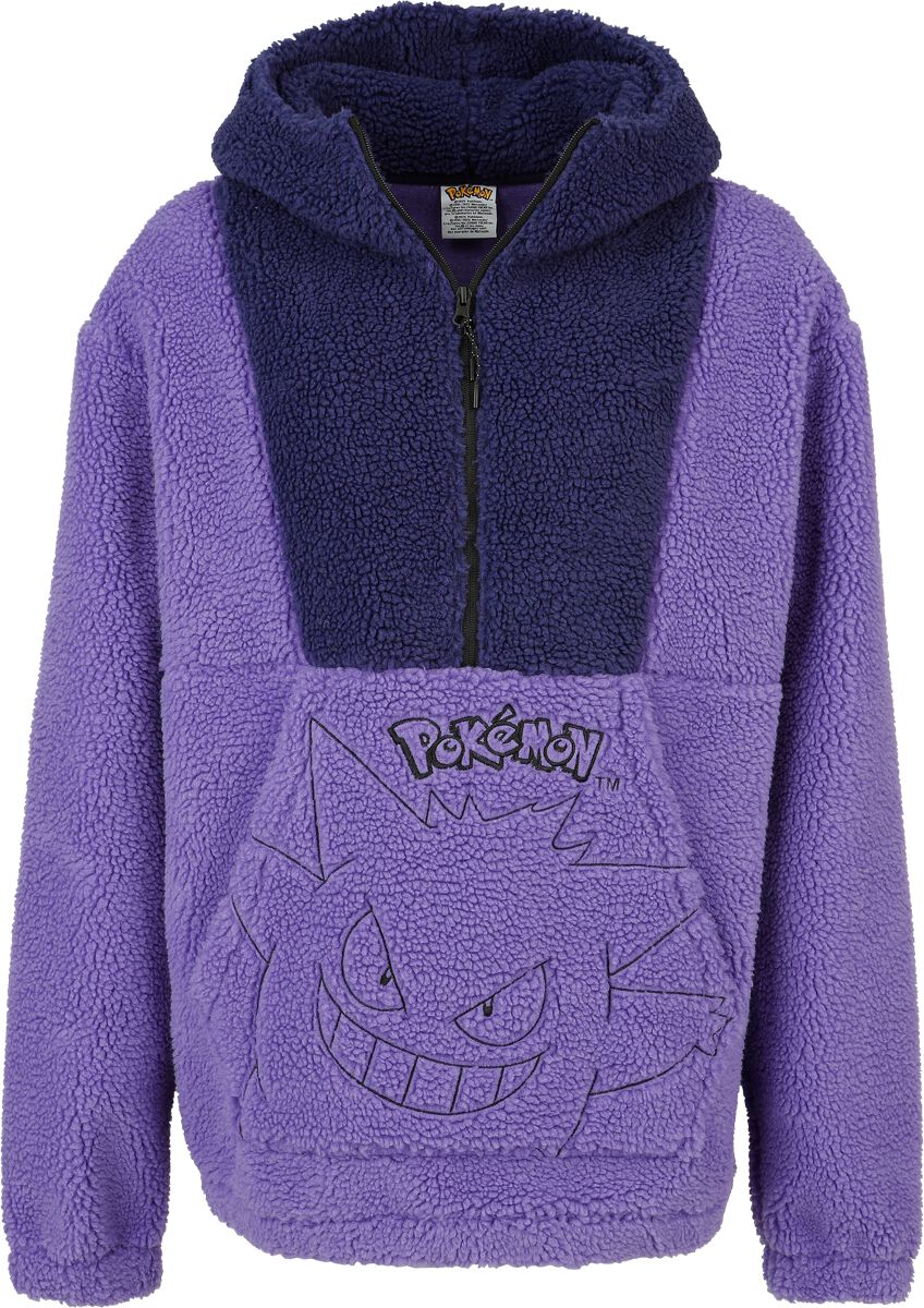 Sweat-shirt zippé à capuche Gaming de Pokémon - Ectoplasma - Polaire - S à XXL - pour Homme - lilas - Pokémon