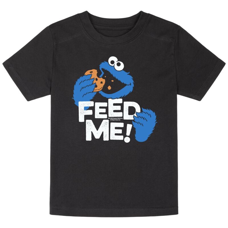 T-shirt  de Sesame Street - Metal-Kids - Feed Me - 140 à 152 - pour Enfants - noir - Sesame Street