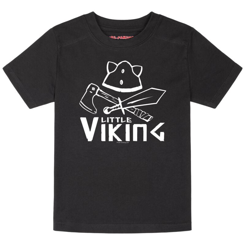 T-shirt Fun de Slogans - Metal-Kids - Little Viking - 104 à 164 - pour Enfants - noir - Slogans