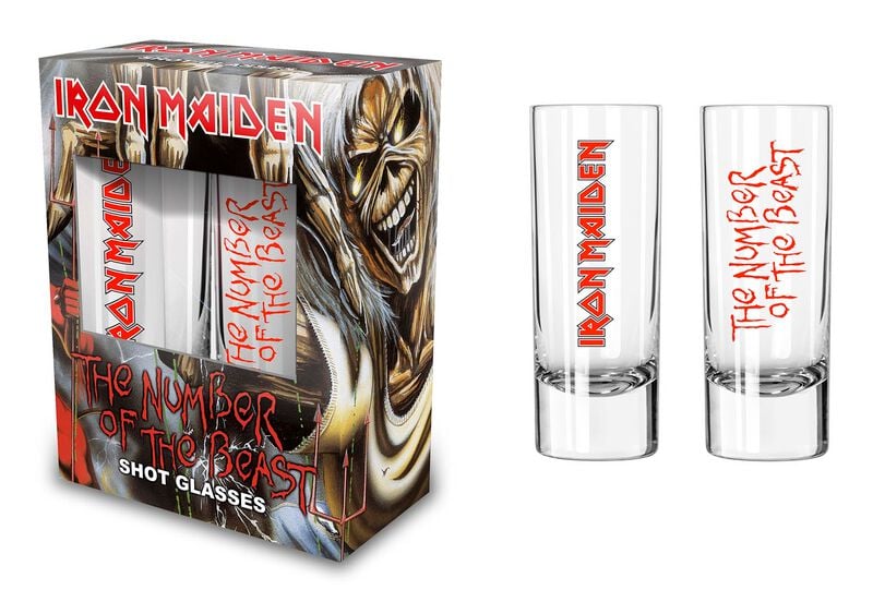 Lot de verres à shots  de Iron Maiden - Number Of The Beast - pour Indifférent - transparent - Iron Maiden
