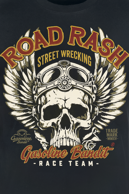 T-Shirt Manches courtes  de Gasoline Bandit - Road Rash - S à 4XL - pour Homme - noir - Gasoline Bandit - View 2