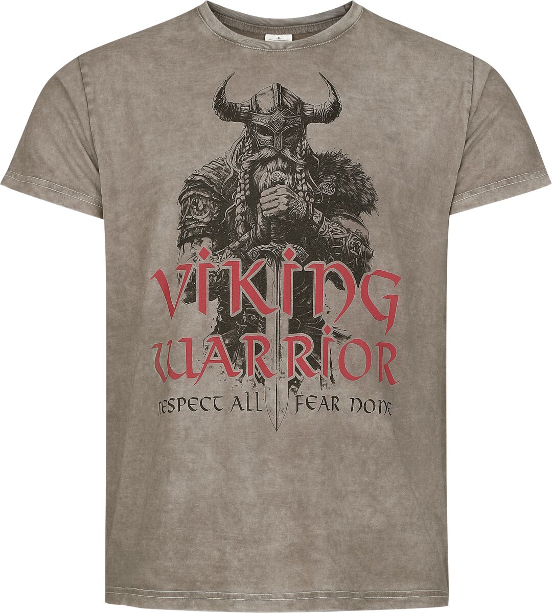 T-Shirt Manches courtes  de Lobo Negro - Viking Warrior - S à XL - pour Homme - gris - Lobo Negro