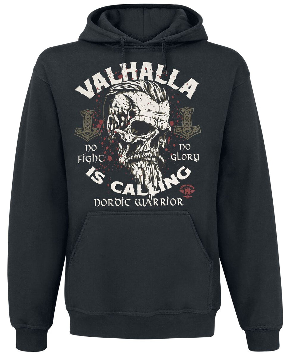 Sweat-shirt à capuche  de Lobo Negro - Valhalla Is Calling - M à 4XL - pour Homme - noir - Lobo Negro