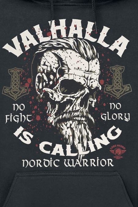 Sweat-shirt à capuche  de Lobo Negro - Valhalla Is Calling - M à 4XL - pour Homme - noir - Lobo Negro - View 2