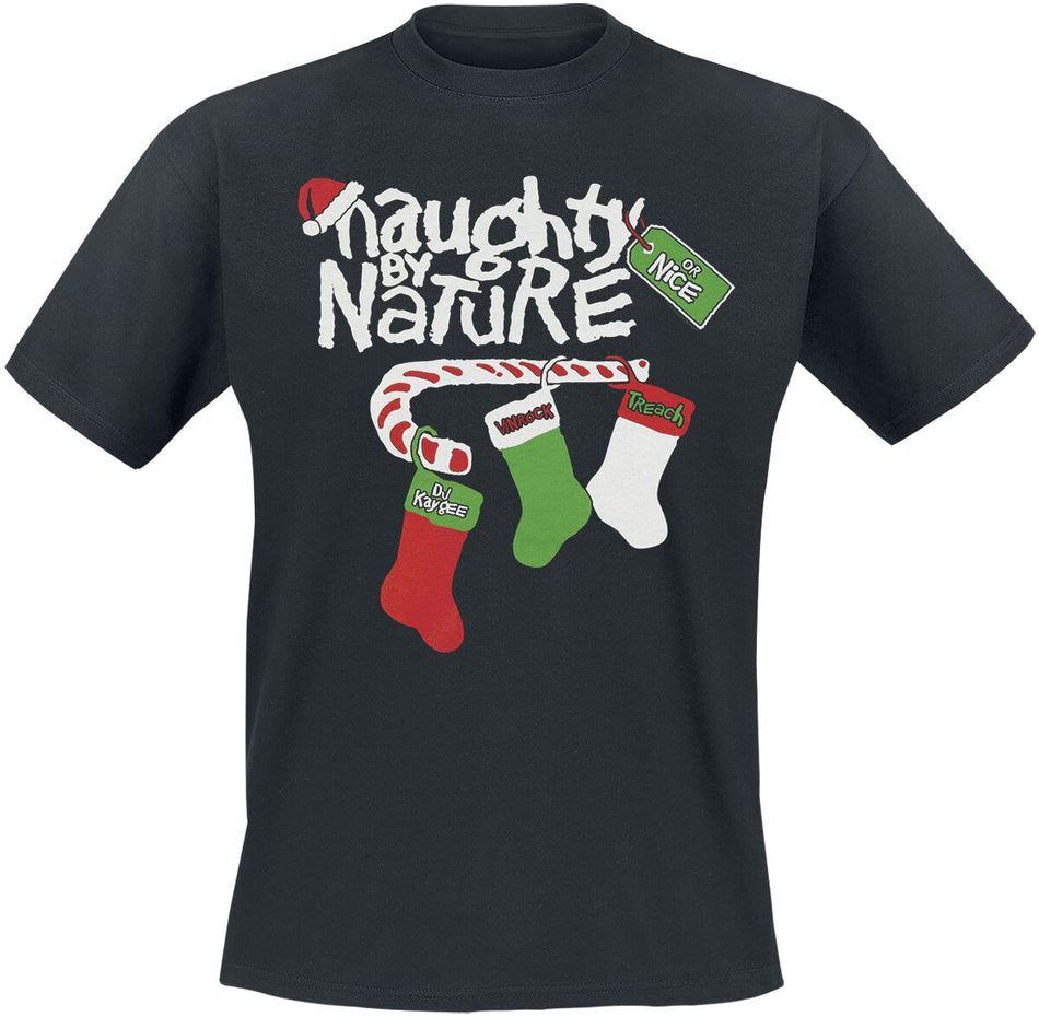 T-Shirt Manches courtes  de Naughty by Nature - Candy Cane Logo - S à XXL - pour Homme - noir - Naughty by Nature
