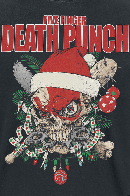 T-Shirt Manches courtes  de Five Finger Death Punch - RAF Knucklehead Xmas - S à 4XL - pour Homme - noir - Five Finger Death Punch - View 2