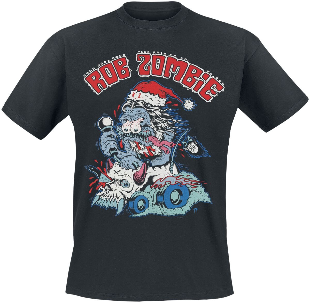 T-Shirt Manches courtes  de Rob Zombie - Santa Freak - S à 5XL - pour Homme - noir - Rob Zombie