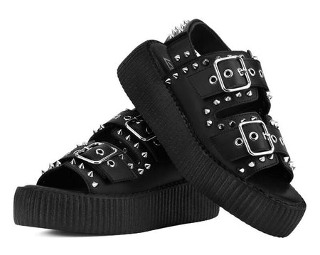 Tongs Gothic de T.U.K - Viva - Sandales - EU36 à EU42 - pour Femme - noir - T.U.K