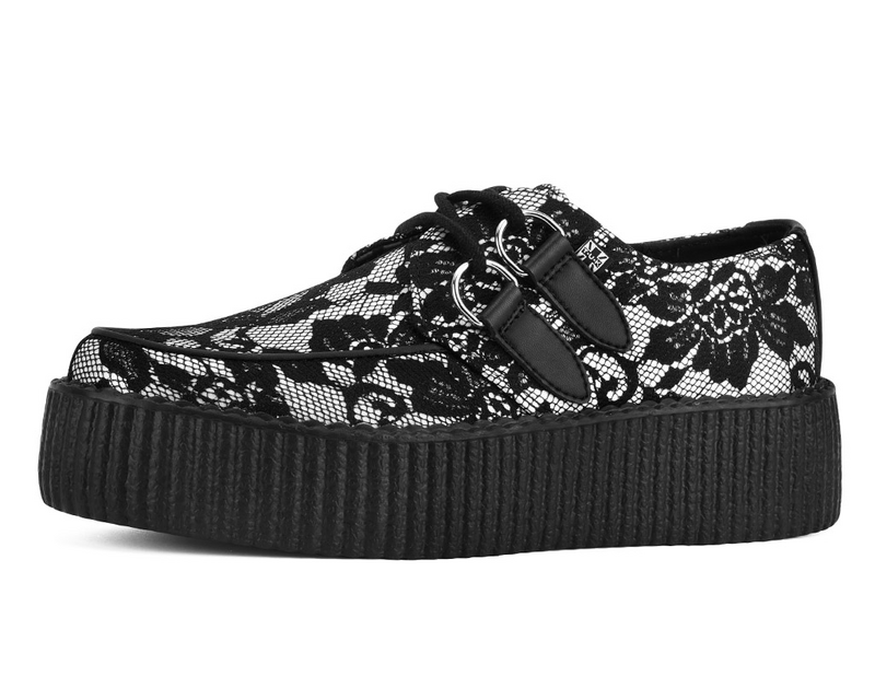 Chaussures basses Gothic de T.U.K - Viva - Creepers Hautes - EU36 à EU42 - pour Femme - noir/blanc - T.U.K - View 2