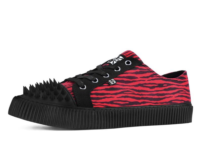 Baskets Gothic de T.U.K - Baskets en Toile Côtelée - EU36 à EU39 - pour Unisexe - rouge/noir - T.U.K