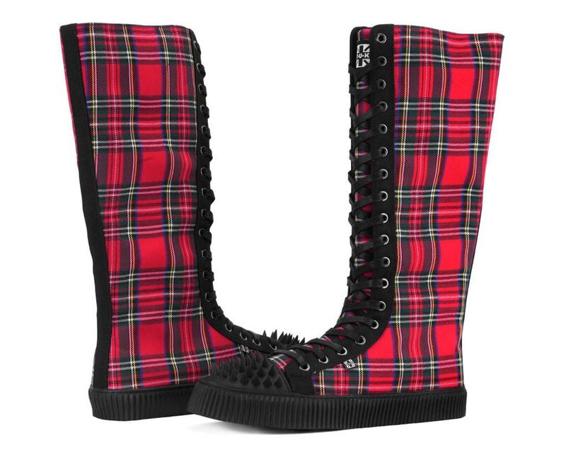 Bottes Gothic de T.U.K - Baskets en Toile 18 Trouse - EU36 à EU45 - pour Unisexe - noir/rouge - T.U.K