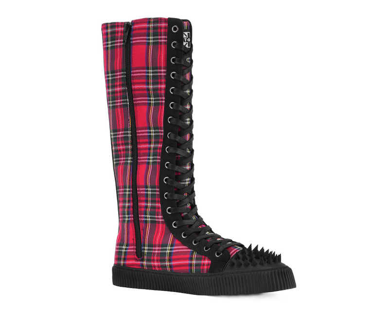 Bottes Gothic de T.U.K - Baskets en Toile 18 Trouse - EU36 à EU45 - pour Unisexe - noir/rouge - T.U.K - View 2
