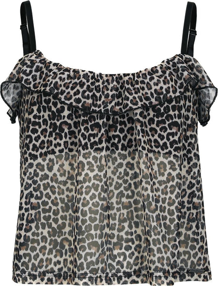 Top Rockabilly de Pussy Deluxe - Léopard - Haut Imprimé - S à XXL - pour Femme - multicolore - Pussy Deluxe