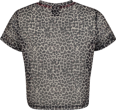 T-Shirt Manches courtes Rockabilly de Pussy Deluxe - Crop Top en Mesh Imprimé Léopard - S à XXL - pour Femme - multicolore - Pussy Deluxe - View 2