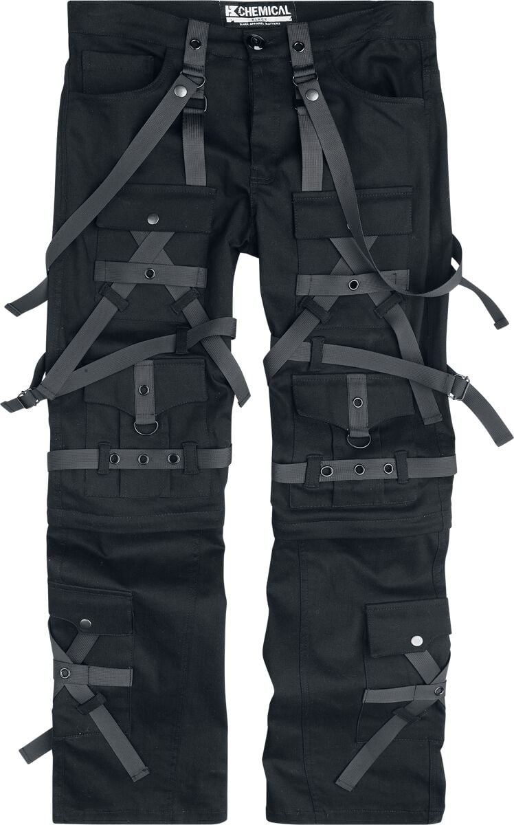 Pantalon en toile Gothic de Chemical Black - Cairo - Pantalon - W32L32 à W38L34 - pour Homme - noir - Chemical Black
