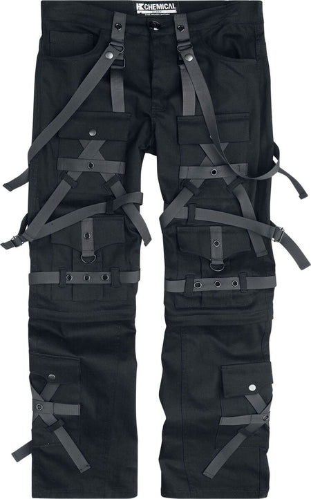 Pantalon en toile Gothic de Chemical Black - Cairo - Pantalon - W30L32 à W38L34 - pour Homme - noir - Chemical Black