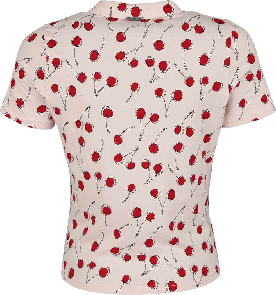 Chemisier Rockabilly de Pussy Deluxe - Cherry - Chemisier Noué à L'Avant - S à XXL - pour Femme - rose clair - Pussy Deluxe - View 2