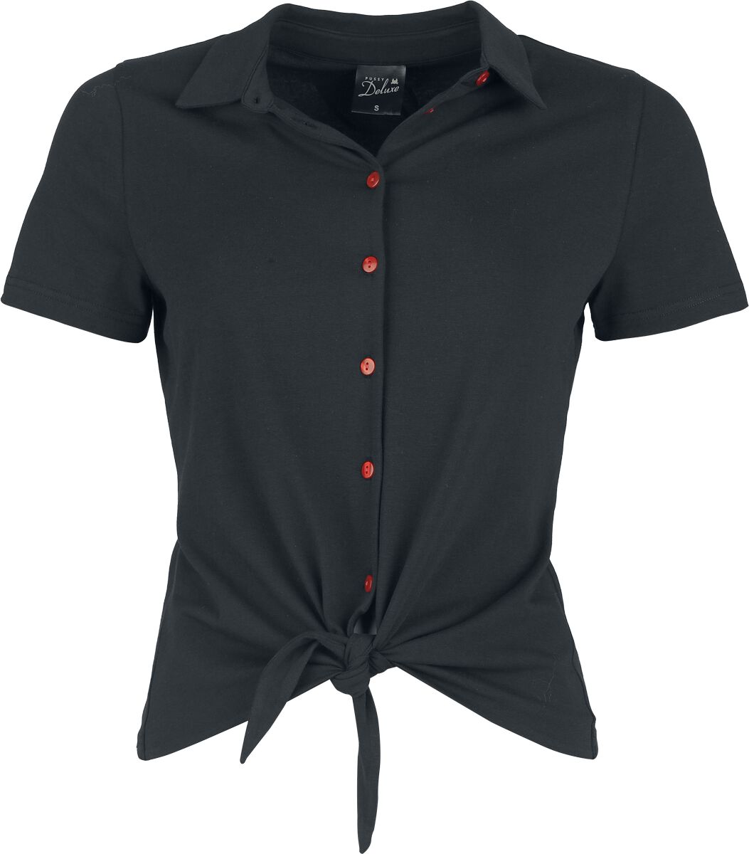 Chemisier Rockabilly de Pussy Deluxe - Mon Chéri - Chemisié Noué - S à XXL - pour Femme - noir - Pussy Deluxe