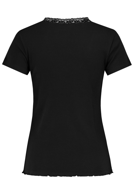 T-Shirt Manches courtes  de Authentic Style - T-SHIRT WITH LACE - XS à XL - pour Femme - noir - Authentic Style - View 2