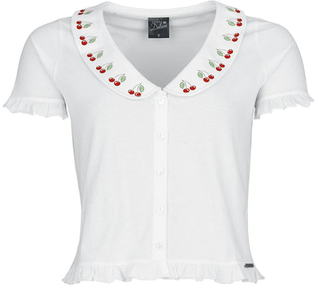 Chemisier Rockabilly de Pussy Deluxe - Mon Chéri - Chemisié Noué - S à XXL - pour Femme - blanc - Pussy Deluxe
