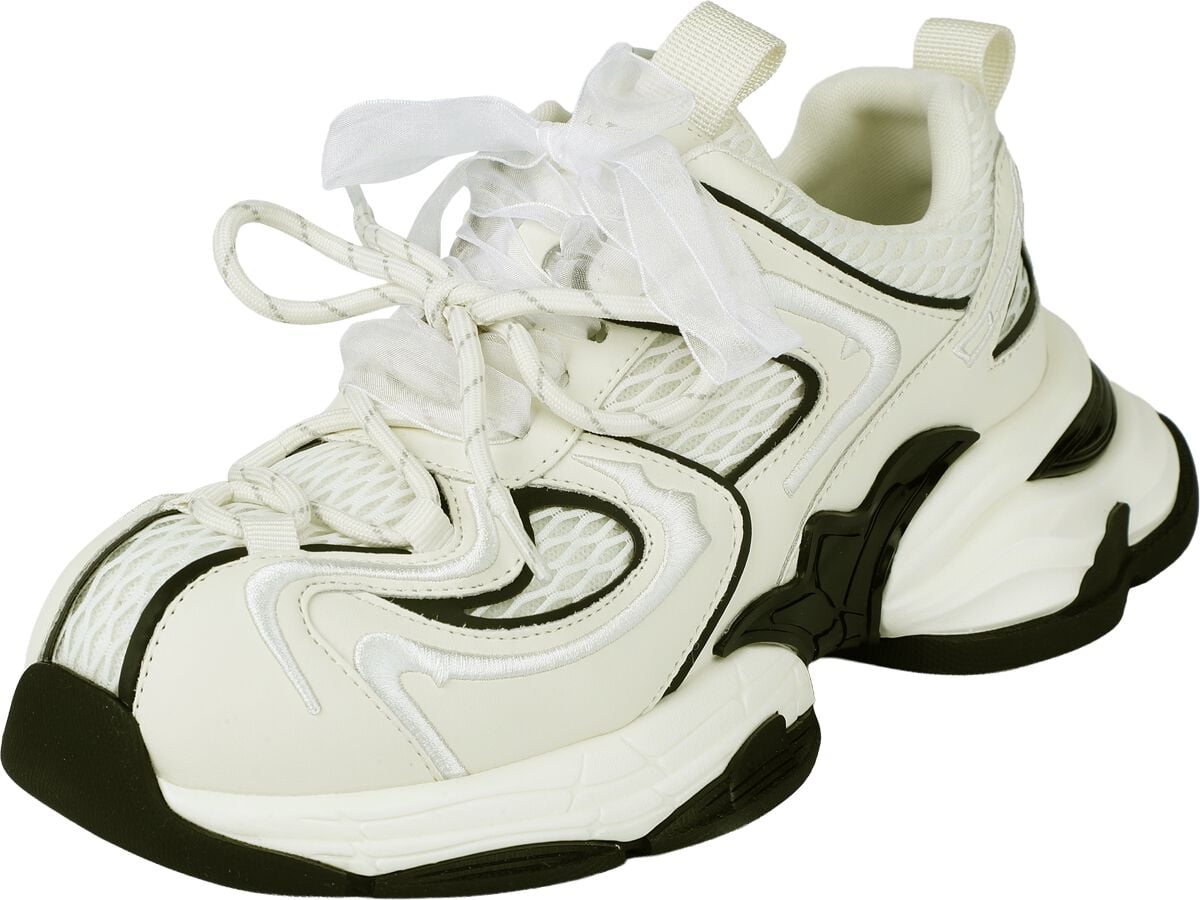 Baskets Rockabilly de KOI - Labyrinth Mega Chunky Trainers - white/black - EU36 à EU41 - pour Femme - noir/blanc - KOI