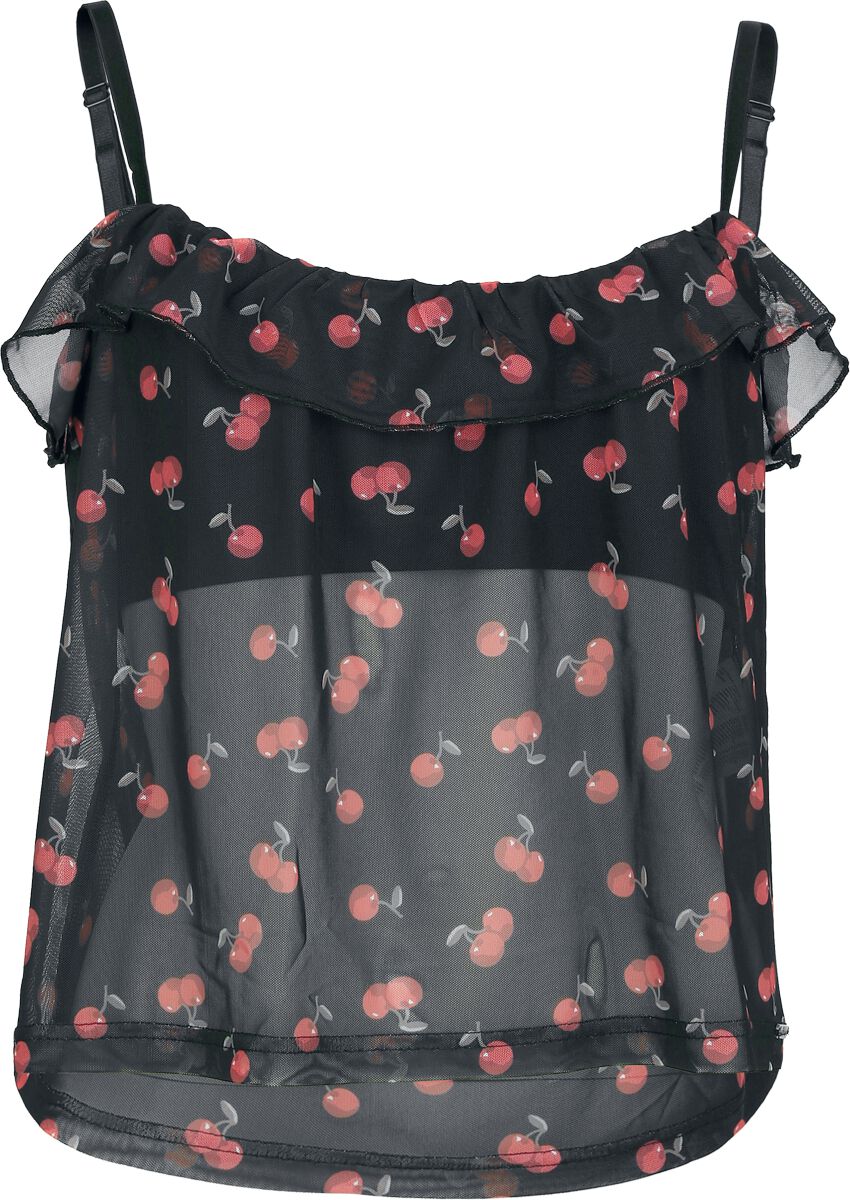 Top Rockabilly de Pussy Deluxe - Sweet Cherries - S à XXL - pour Femme - noir - Pussy Deluxe